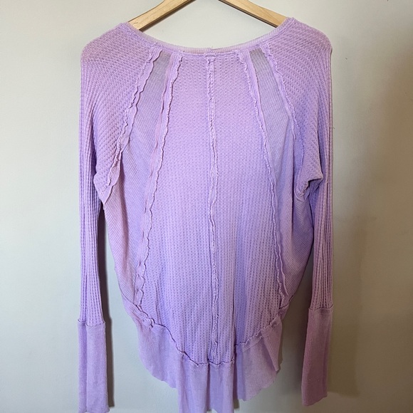We The Free Catalina Thermal Long Sleeve Tee Lilac XS - Picture 4 of 5